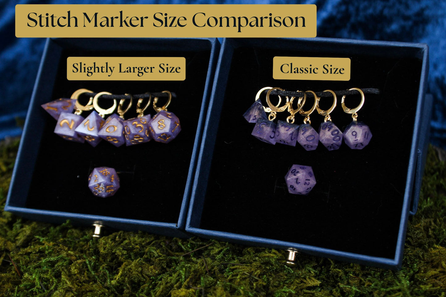 Mage Magic Dice Stitch Markers 7 Piece Set RPG