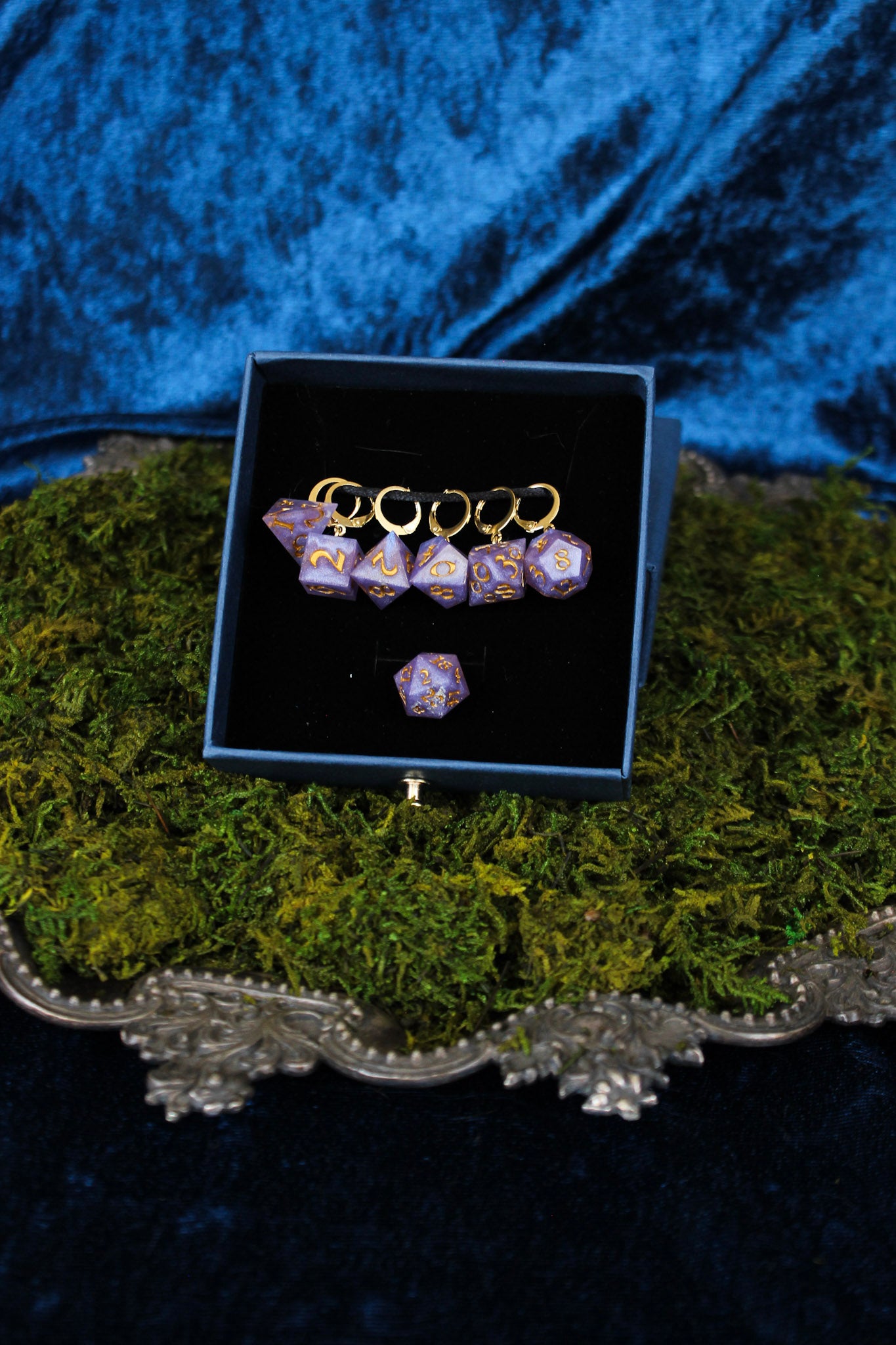 Mage Magic Dice Stitch Markers 7 Piece Set RPG