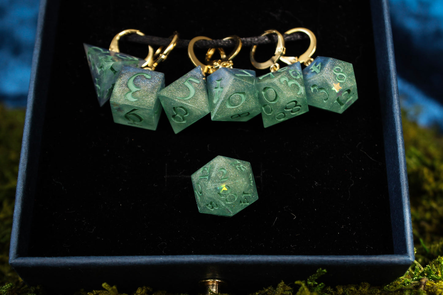 Mystic Sage Dice Stitch Markers 7 Piece Set RPG