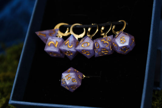 Mage Magic Dice Stitch Markers 7 Piece Set RPG