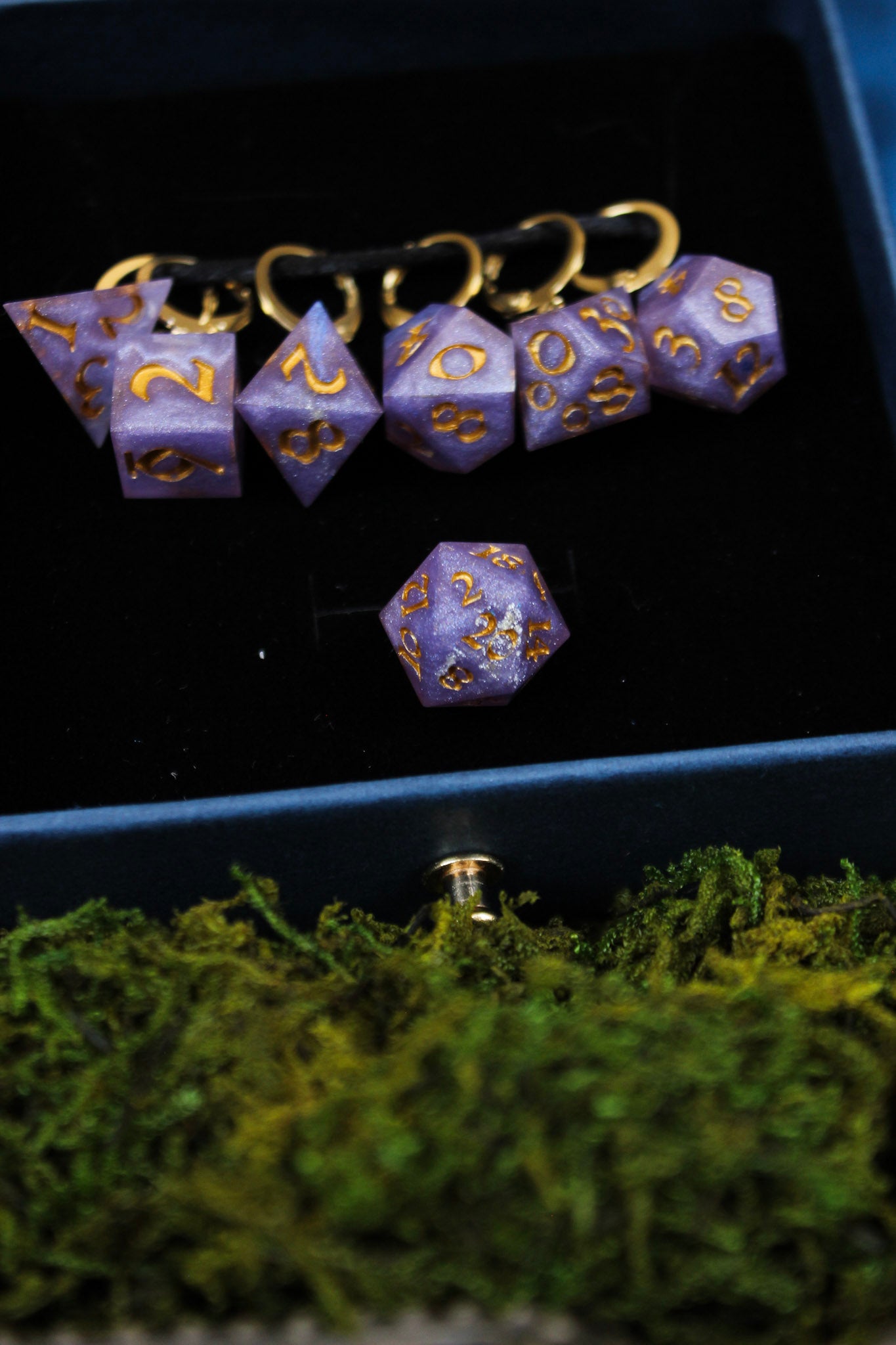 Mage Magic Dice Stitch Markers 7 Piece Set RPG