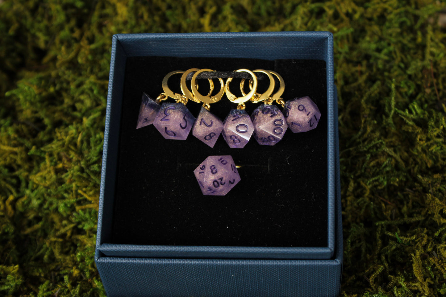 Eldritch Depths Dice Stitch Markers 7 Piece Set RPG