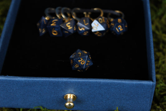 Midnight Dice Stitch Markers 7 Piece Set RPG