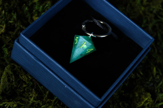 Chunky Dice Stitch Marker Shard D6 - Green Dragon