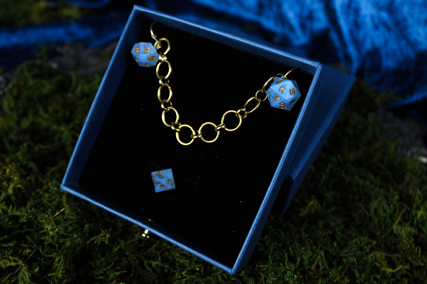 Dice Chain Row Counter Stitch Marker - Mermaid's Treasure