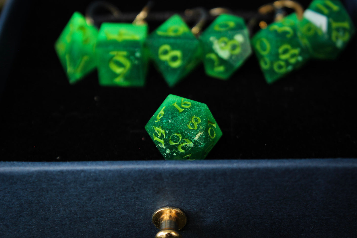 Noxious Swamp Dice Stitch Markers 7 Piece Set RPG