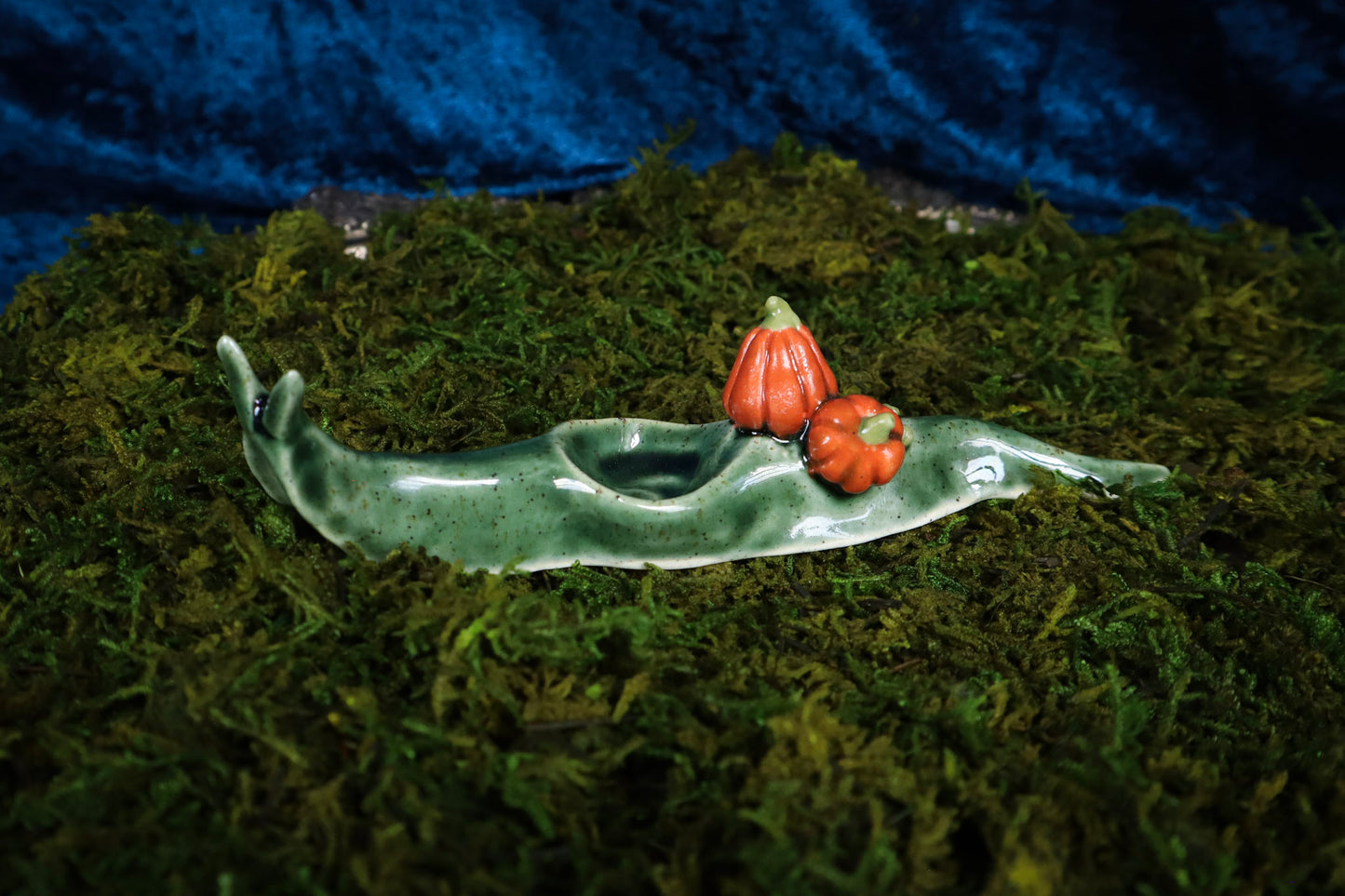 Pumpkin Slug Crystal Holder
