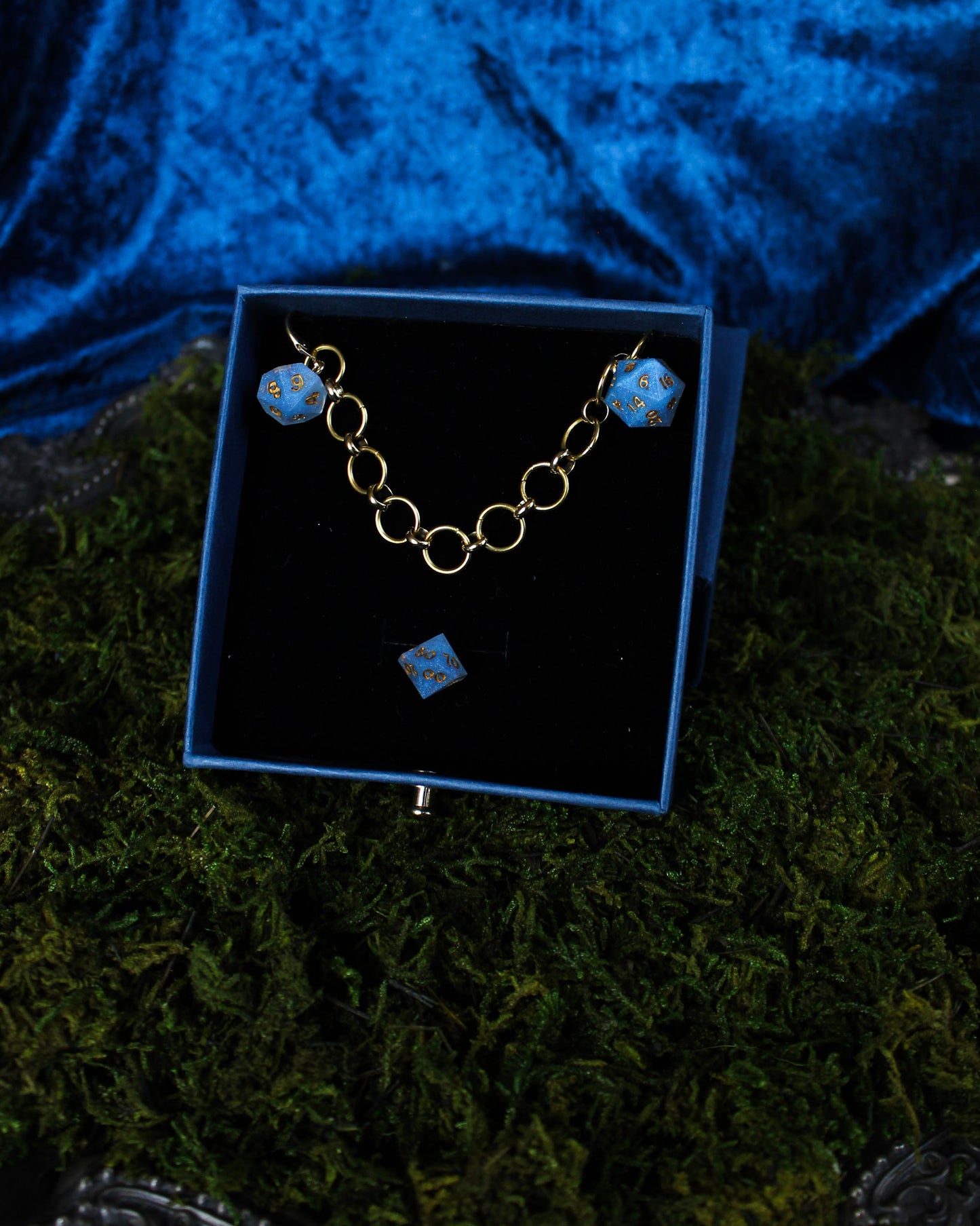 Dice Chain Row Counter Stitch Marker - Mermaid's Treasure