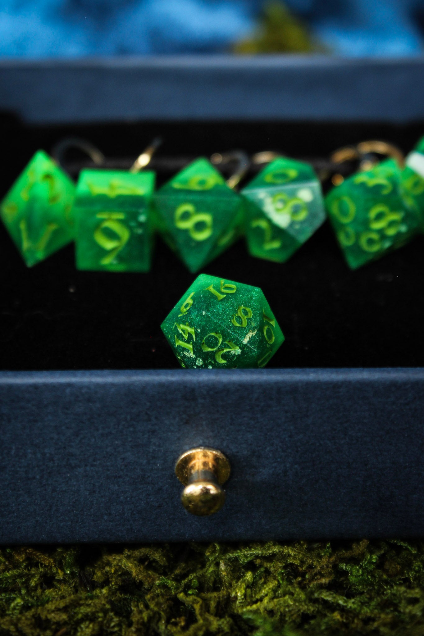 Noxious Swamp Dice Stitch Markers 7 Piece Set RPG