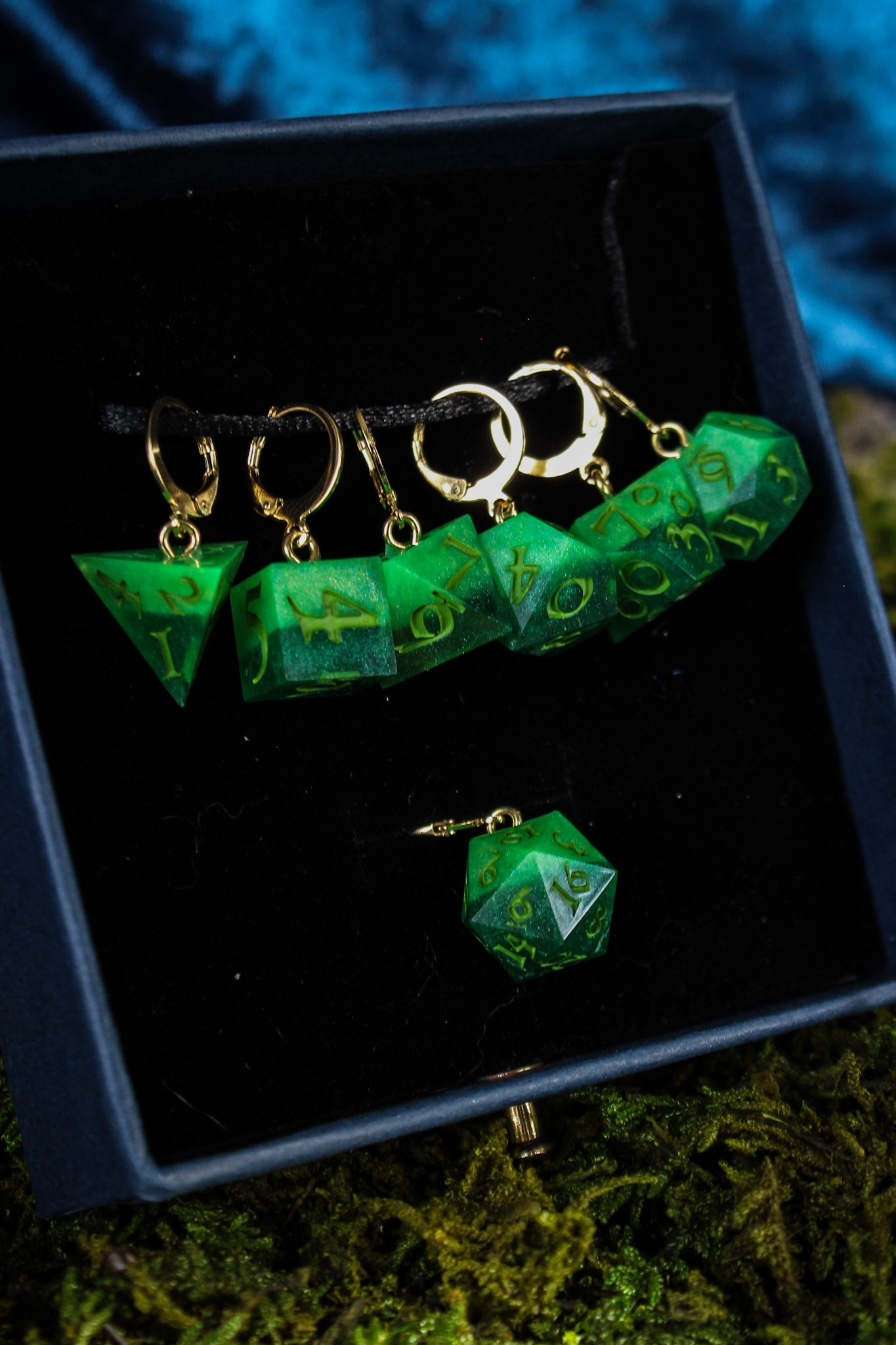 Noxious Swamp Dice Stitch Markers 7 Piece Set RPG