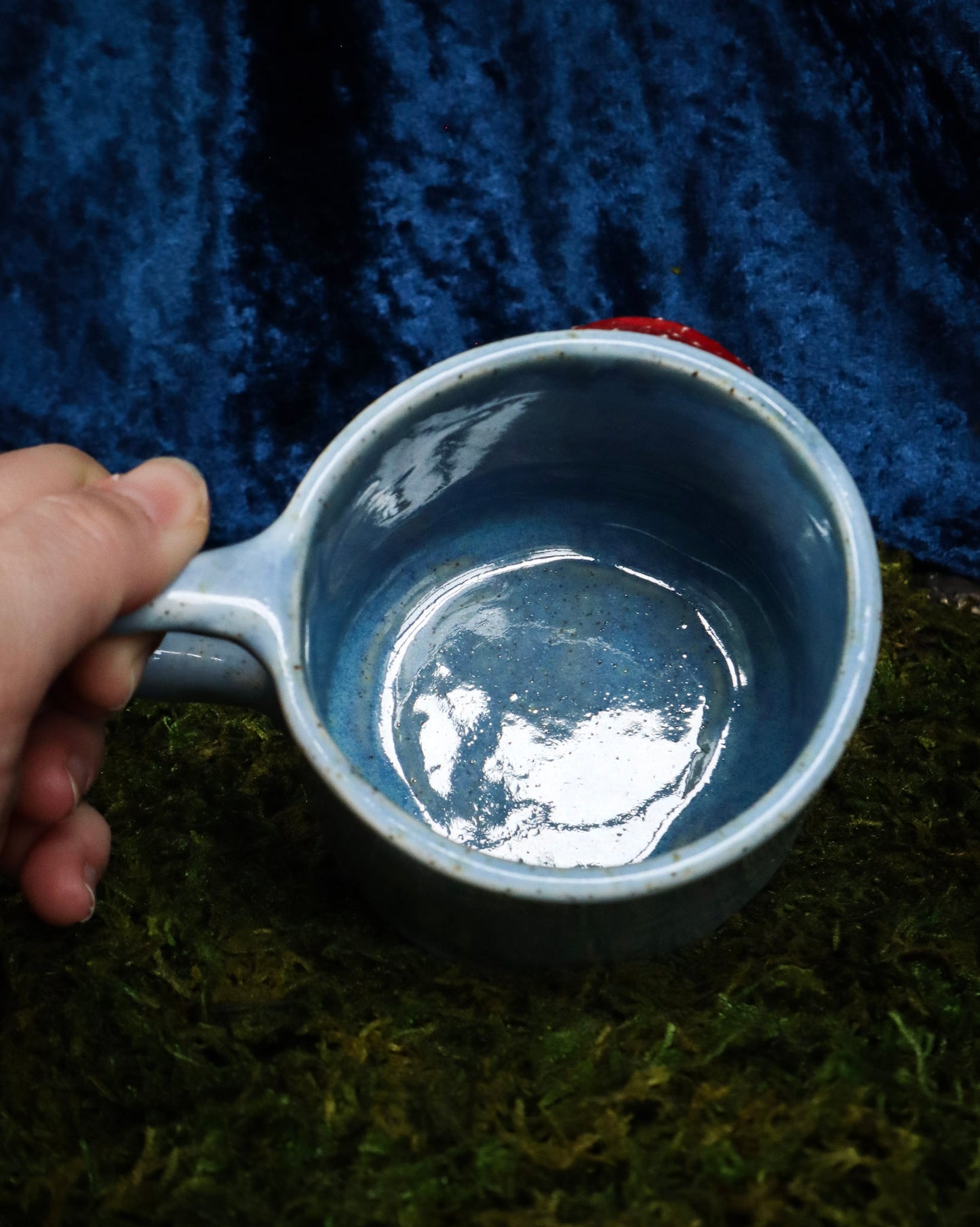 Red Cap Mushroom Mug - Right Side Handle