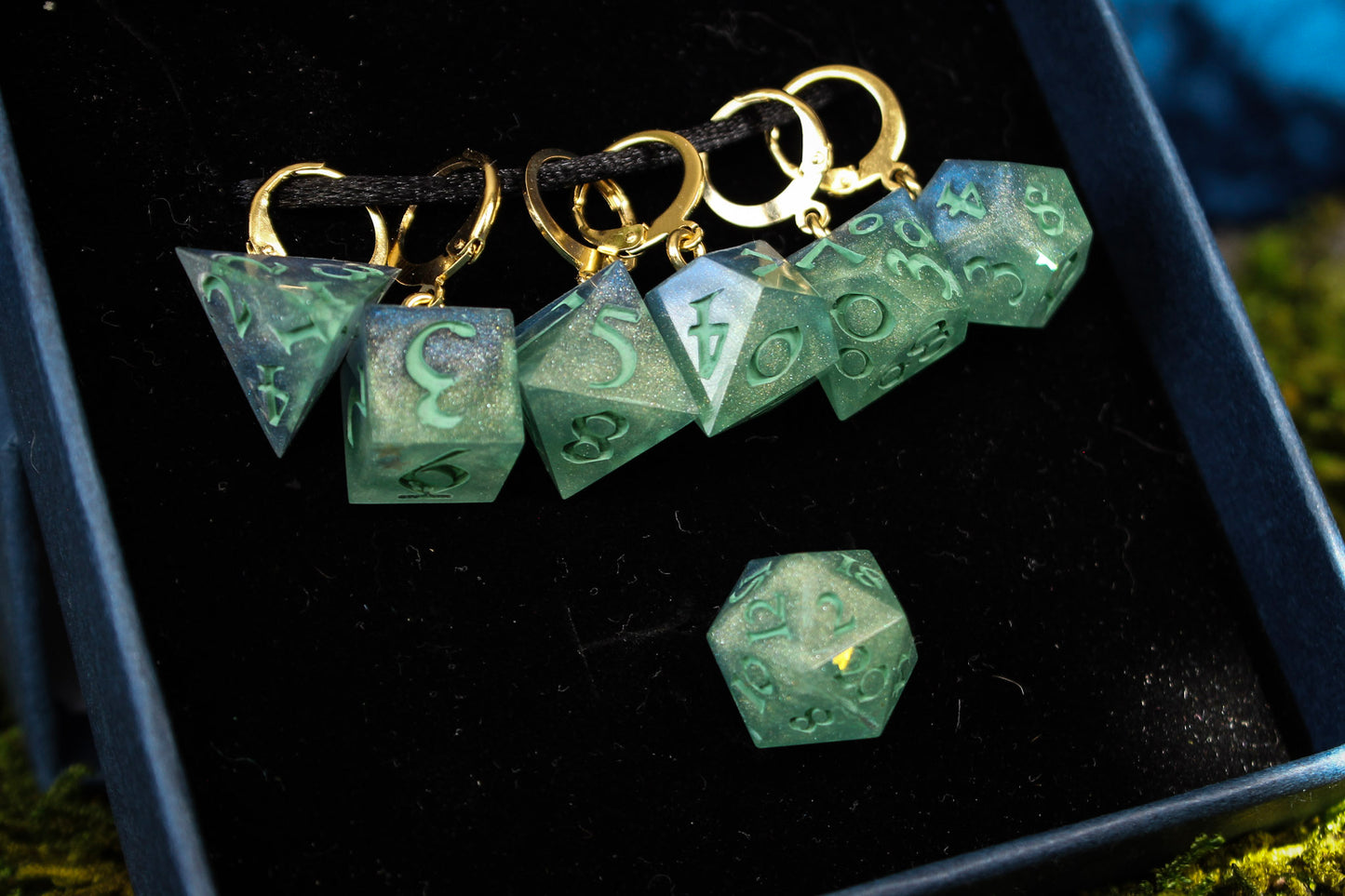 Mystic Sage Dice Stitch Markers 7 Piece Set RPG