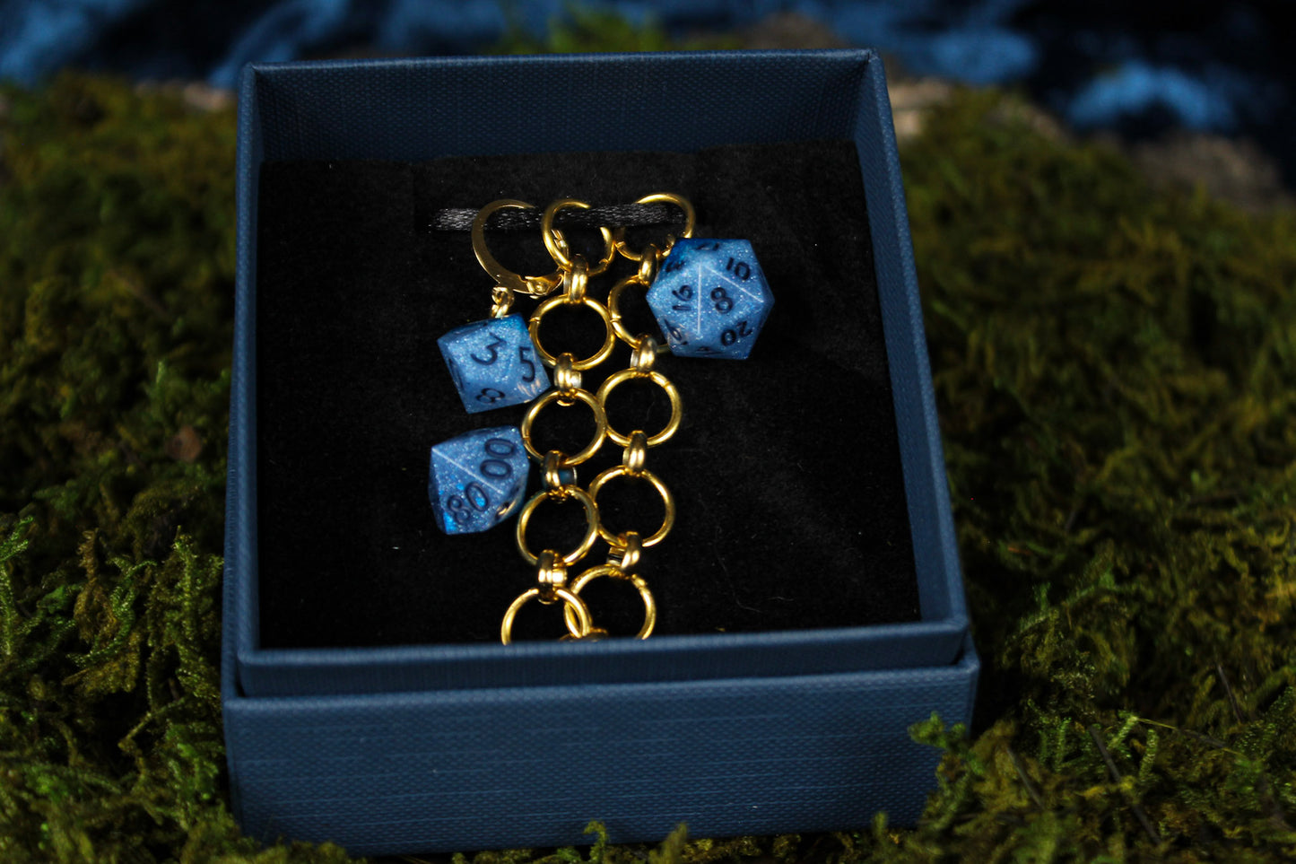 Sapphire Dice Chain Row Counter Stitch Marker