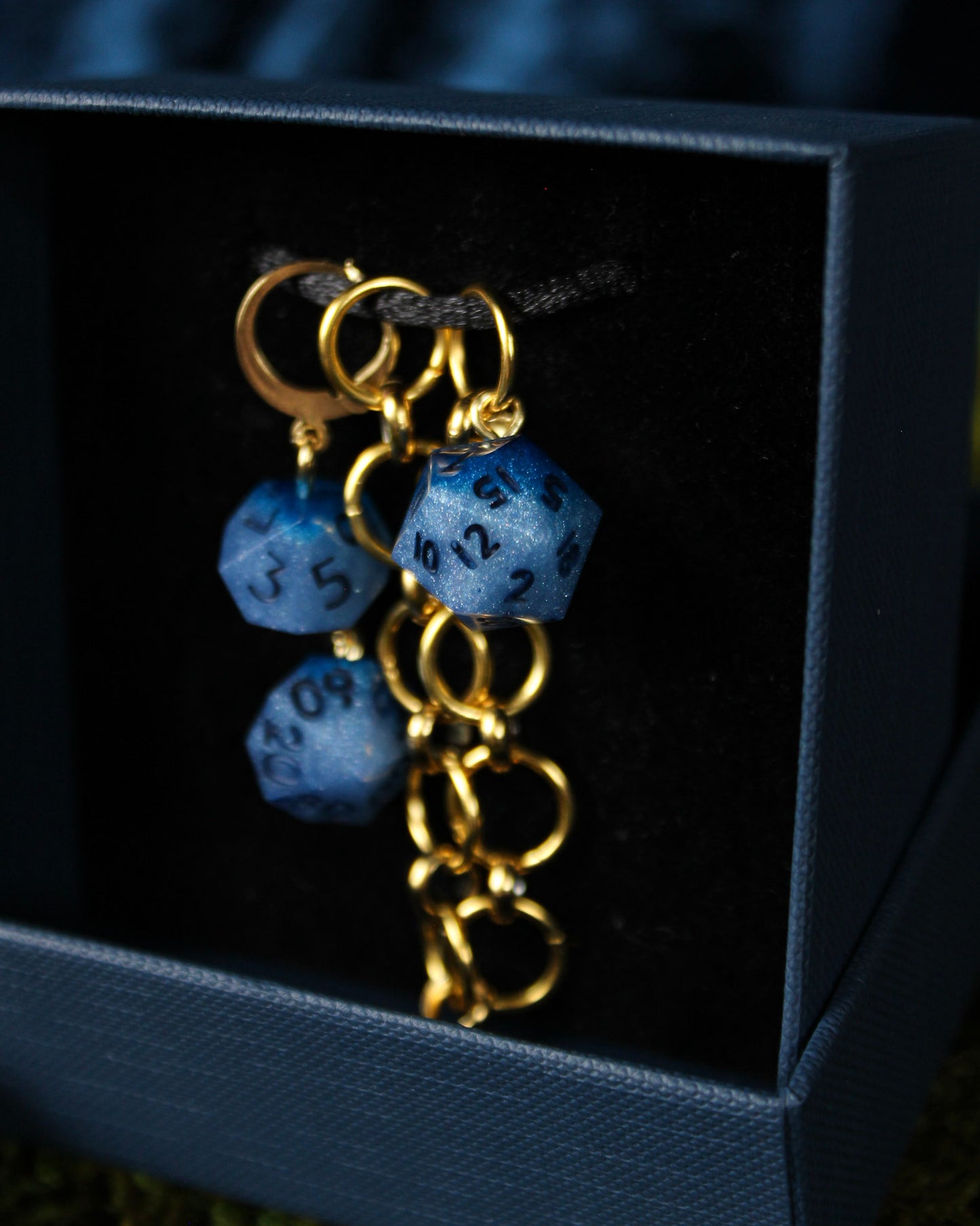 Sapphire Dice Chain Row Counter Stitch Marker