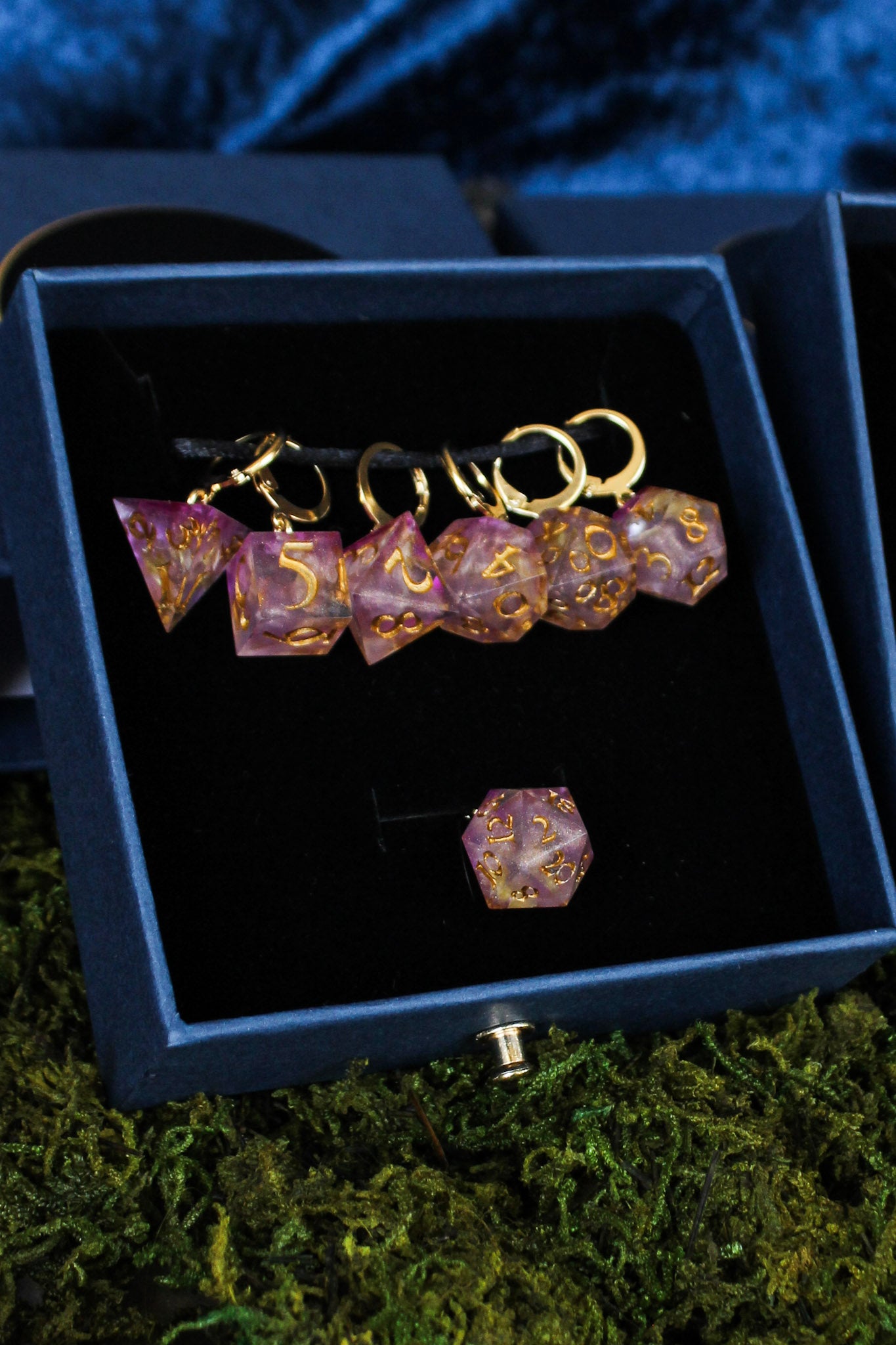 Flower Power Dice Stitch Markers 7 Piece Set RPG