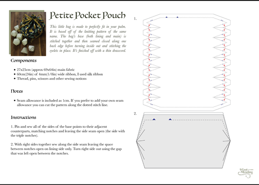 Petite Pocket Pouch Dice Bag Sewing Pattern