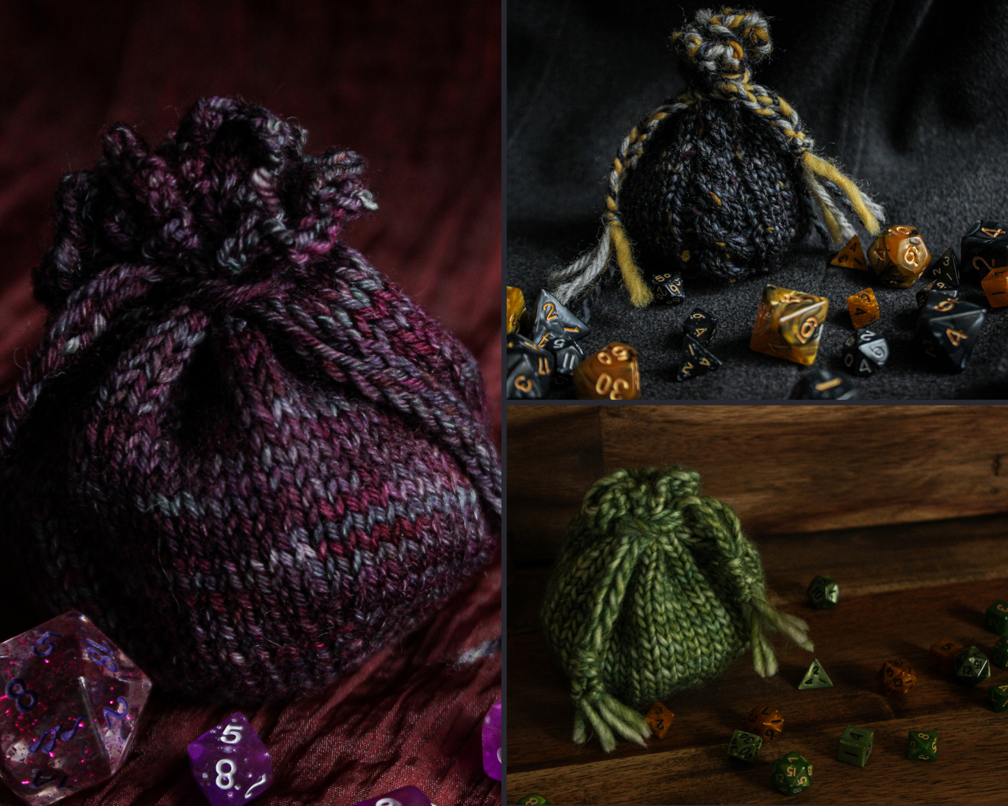 Mini Dice Bag Knitting Pattern Bundle