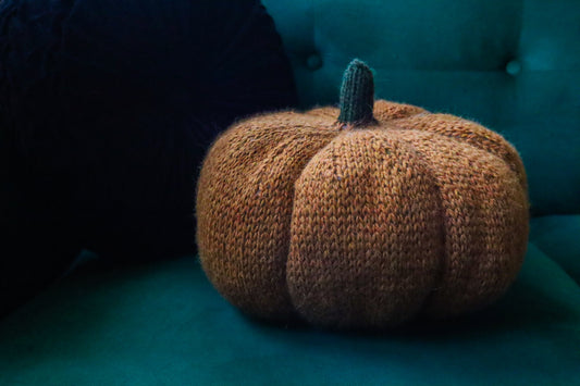 Pumpkin Pillow Knitting Pattern (With Optional Sewing Pattern Insert)